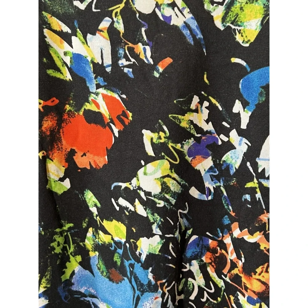 Rafaella Sweater Women XL Floral Studded 3/4‎ Sleeve Ribbed Pullover Black Fall